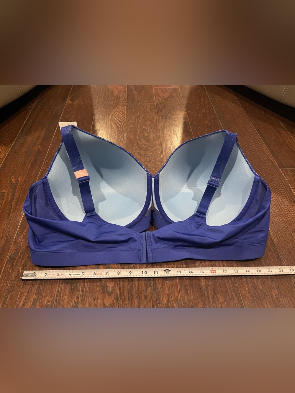 Cacique Bra Blue Lace Lightly Lined Full Coverage Comfort Bliss Size 54DD NEW - Picture 4 of 7